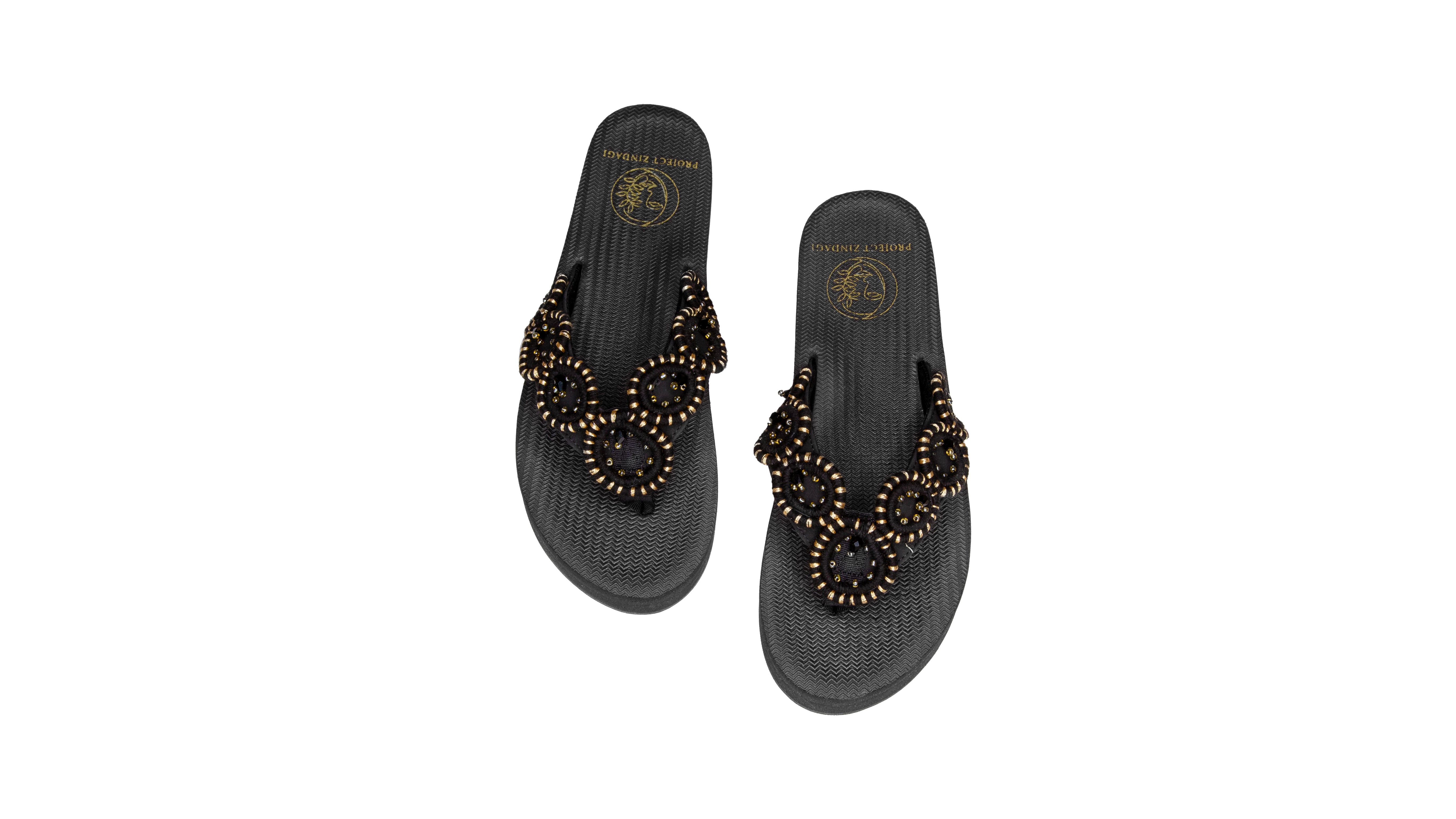 ZINDAGI - Flip Flop - Black - Circles