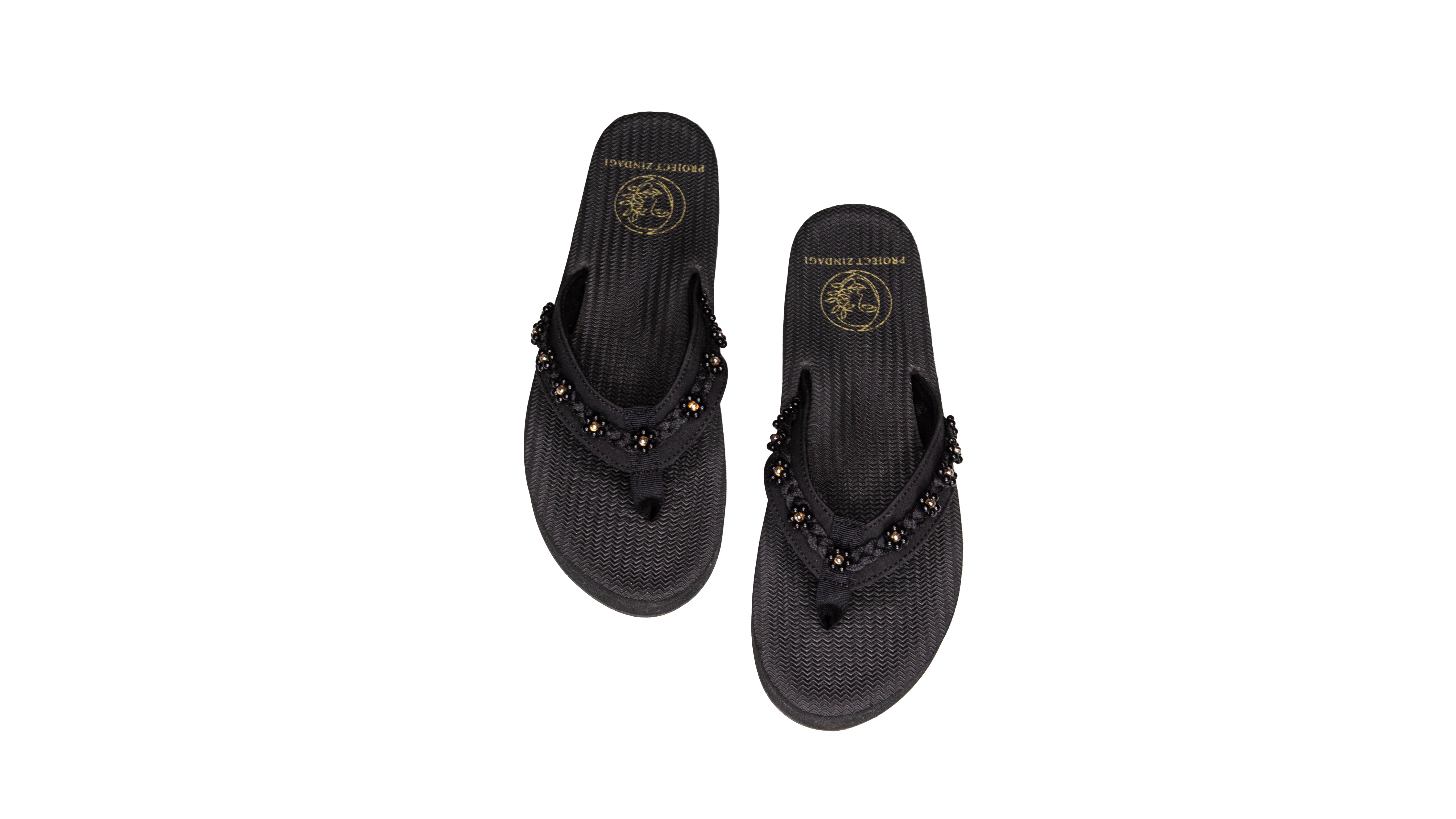 ZINDAGI - Flip Flop - Black - Flowers